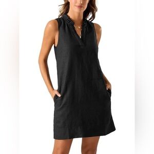 NWT Tommy Bahama Two Palms Ruffle Shift Black Dress, Size Medium